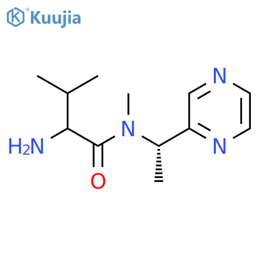 2-Amino-N,3-dimethyl-N-[(1S)-1-pyrazin-2-ylethyl]butanamide structure