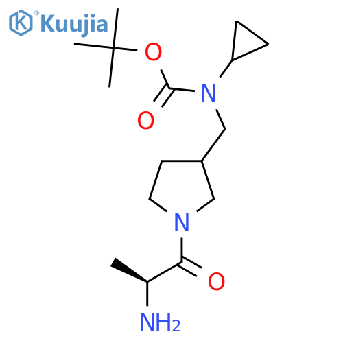 [1-((S)-2-Amino-propionyl)-pyrrolidin-3-ylmethyl]-cyclopropyl-carbamic acid tert-butyl ester structure