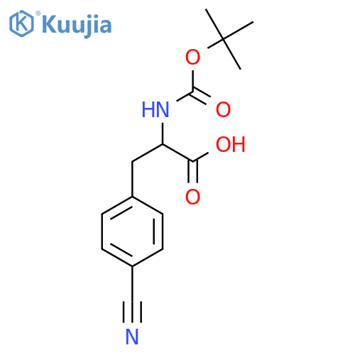 2-{(tert-butoxy)carbonylamino}-3-(4-cyanophenyl)propanoic acid structure