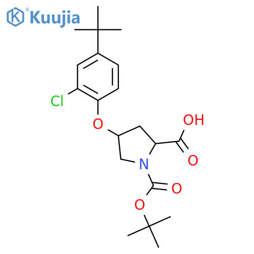 (2S,4S)-1-(tert-Butoxycarbonyl)-4-4-(tert-butyl)-2-chlorophenoxy-2-pyrrolidinecarboxylic Acid structure