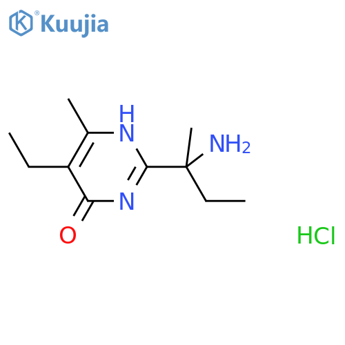 2-(2-Aminobutan-2-yl)-5-ethyl-6-methyl-1,4-dihydropyrimidin-4-one hydrochloride structure