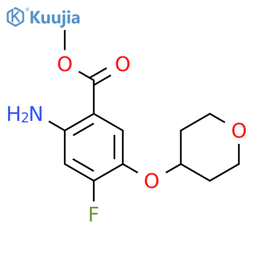 Methyl 2-amino-4-fluoro-5-(oxan-4-yloxy)benzoate structure