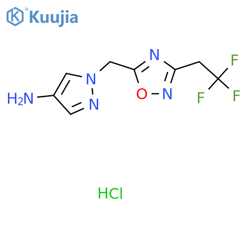 1-{3-(2,2,2-trifluoroethyl)-1,2,4-oxadiazol-5-ylmethyl}-1H-pyrazol-4-amine hydrochloride structure