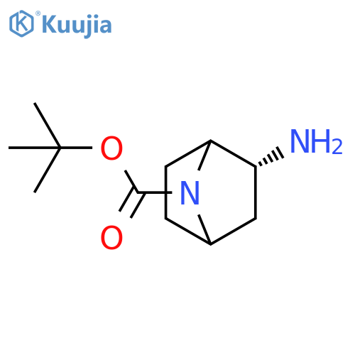 tert-butyl (2R)-2-amino-7-azabicyclo2.2.1heptane-7-carboxylate structure