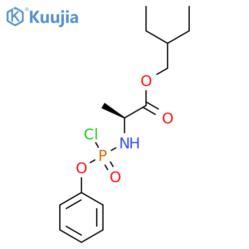 2-Ethylbutyl (2S)-2-[[chloro(phenoxy)phosphoryl]amino]propanoate structure