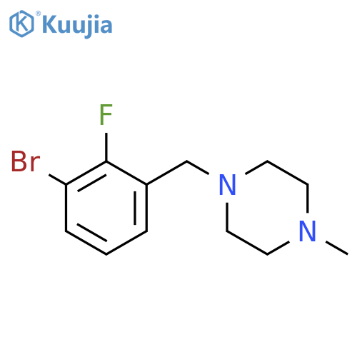 1-[(3-bromo-2-fluorophenyl)methyl]-4-methylpiperazine structure