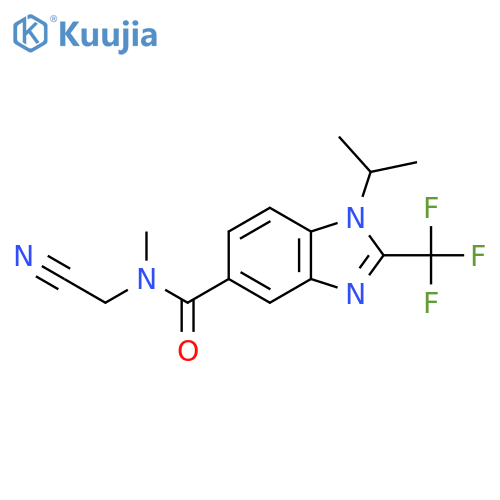N-(cyanomethyl)-N-methyl-1-(propan-2-yl)-2-(trifluoromethyl)-1H-1,3-benzodiazole-5-carboxamide structure