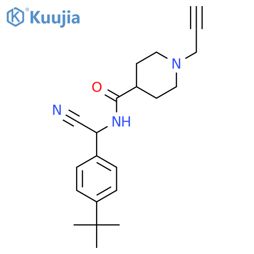 N-[(4-tert-butylphenyl)(cyano)methyl]-1-(prop-2-yn-1-yl)piperidine-4-carboxamide structure