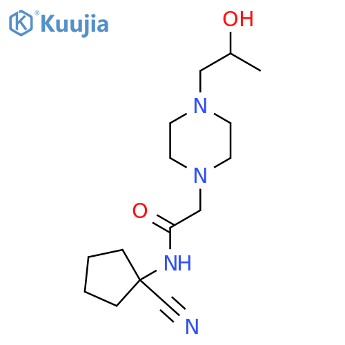 N-(1-cyanocyclopentyl)-2-[4-(2-hydroxypropyl)piperazin-1-yl]acetamide structure