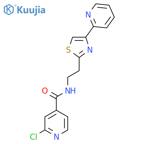 2-chloro-N-{2-[4-(pyridin-2-yl)-1,3-thiazol-2-yl]ethyl}pyridine-4-carboxamide structure