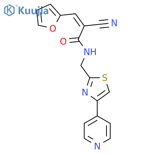 2-cyano-3-(furan-2-yl)-N-{[4-(pyridin-4-yl)-1,3-thiazol-2-yl]methyl}prop-2-enamide structure