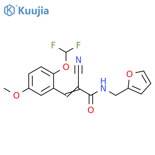 2-Propenamide, 2-cyano-3-[2-(difluoromethoxy)-5-methoxyphenyl]-N-(2-furanylmethyl)- structure