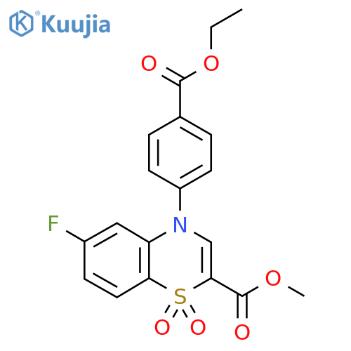 methyl 4-[4-(ethoxycarbonyl)phenyl]-6-fluoro-1,1-dioxo-4H-1lambda6,4-benzothiazine-2-carboxylate structure