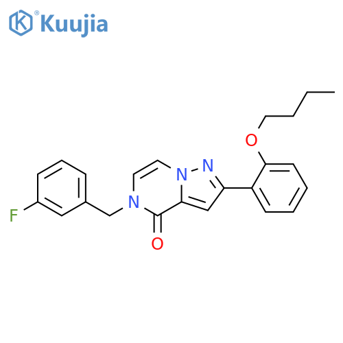 2-(2-butoxyphenyl)-5-[(3-fluorophenyl)methyl]-4H,5H-pyrazolo[1,5-a]pyrazin-4-one structure