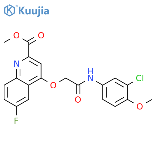 methyl 4-{[(3-chloro-4-methoxyphenyl)carbamoyl]methoxy}-6-fluoroquinoline-2-carboxylate structure