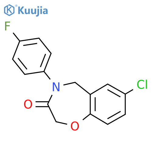 7-chloro-4-(4-fluorophenyl)-2,3,4,5-tetrahydro-1,4-benzoxazepin-3-one structure
