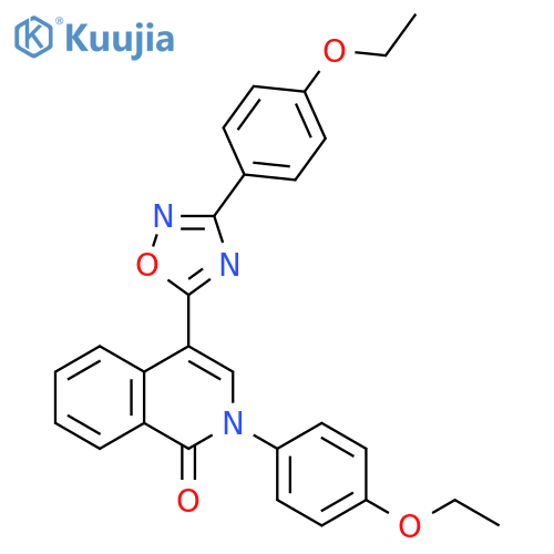 2-(4-ethoxyphenyl)-4-[3-(4-ethoxyphenyl)-1,2,4-oxadiazol-5-yl]-1,2-dihydroisoquinolin-1-one structure