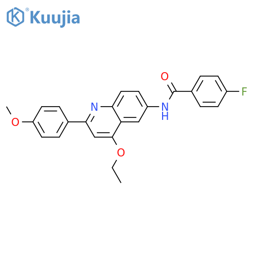 N-[4-ethoxy-2-(4-methoxyphenyl)quinolin-6-yl]-4-fluorobenzamide structure