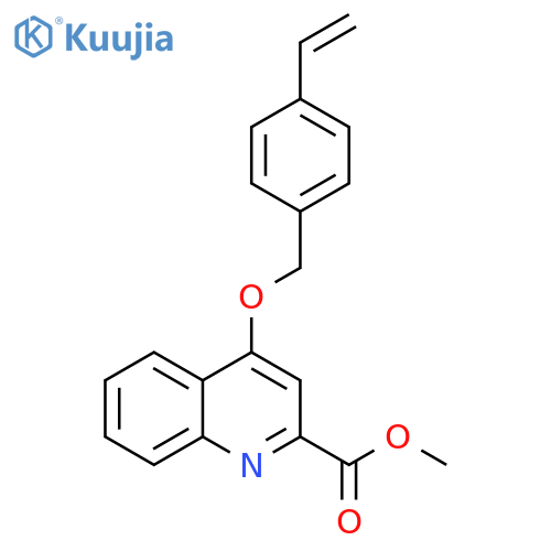 methyl 4-[(4-ethenylphenyl)methoxy]quinoline-2-carboxylate structure
