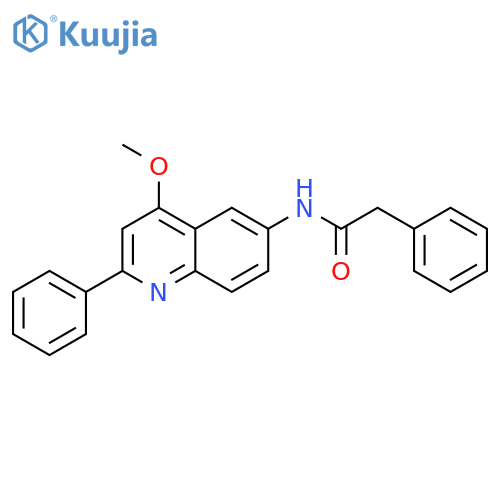 N-(4-methoxy-2-phenylquinolin-6-yl)-2-phenylacetamide structure