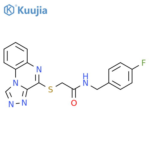 N-[(4-fluorophenyl)methyl]-2-{[1,2,4]triazolo[4,3-a]quinoxalin-4-ylsulfanyl}acetamide structure