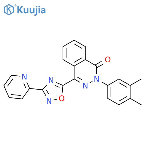 2-(3,4-dimethylphenyl)-4-[3-(pyridin-2-yl)-1,2,4-oxadiazol-5-yl]-1,2-dihydrophthalazin-1-one structure