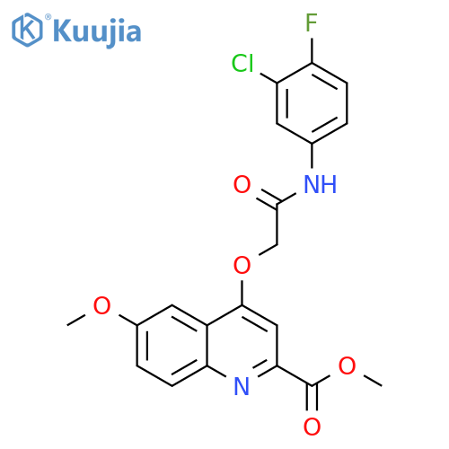 methyl 4-{[(3-chloro-4-fluorophenyl)carbamoyl]methoxy}-6-methoxyquinoline-2-carboxylate structure