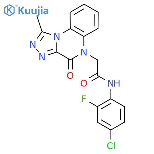 N-(4-chloro-2-fluorophenyl)-2-{1-methyl-4-oxo-4H,5H-[1,2,4]triazolo[4,3-a]quinoxalin-5-yl}acetamide structure