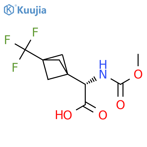 (2S)-2-[(methoxycarbonyl)amino]-2-[3-(trifluoromethyl)bicyclo[1.1.1]pentan-1-yl]acetic acid structure