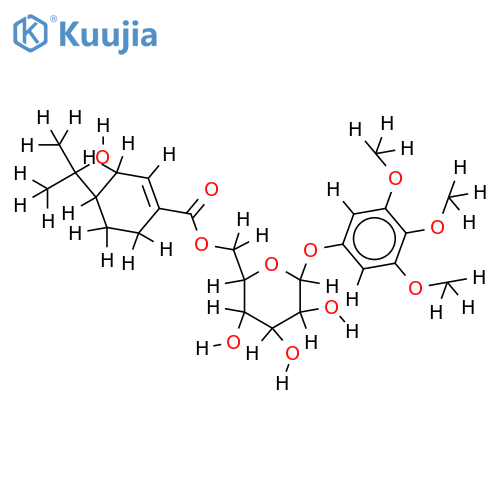 (-)-3,4,5-trimethoxyphenol O-(6-O-oleuropeoyl)-beta-D-glucopyranoside structure
