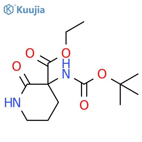 Ethyl 3-((tert-butoxycarbonyl)amino)-2-oxopiperidine-3-carboxylate structure