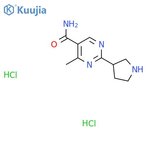 4-Methyl-2-(pyrrolidin-3-yl)pyrimidine-5-carboxamide dihydrochloride structure