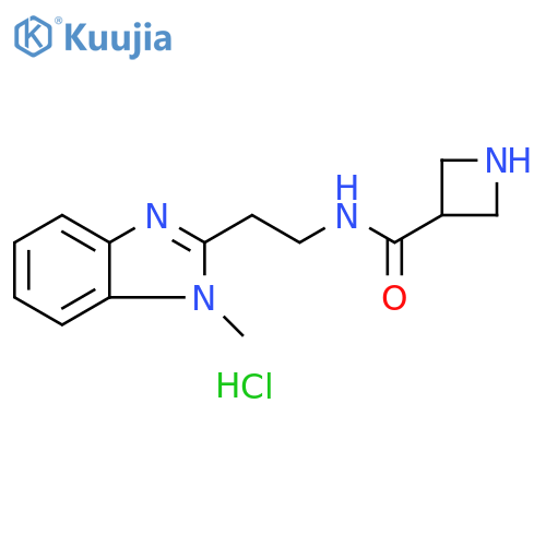 Azetidine-3-carboxylic acid [2-(1-methyl-1H-benzoimidazol-2-yl)-ethyl]-amide hydrochloride structure