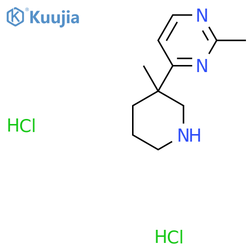 2-Methyl-4-(3-methylpiperidin-3-yl)pyrimidine;dihydrochloride structure
