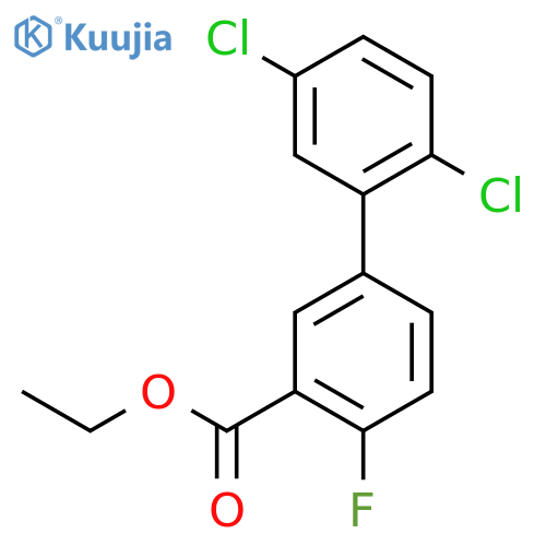 2',5'-Dichloro-4-fluoro-biphenyl-3-carboxylic acid ethyl ester structure