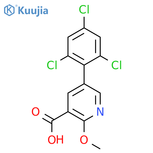 2-Methoxy-5-(2,4,6-trichlorophenyl)nicotinic acid structure