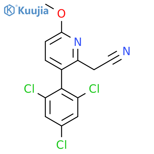 6-Methoxy-3-(2,4,6-trichlorophenyl)pyridine-2-acetonitrile structure