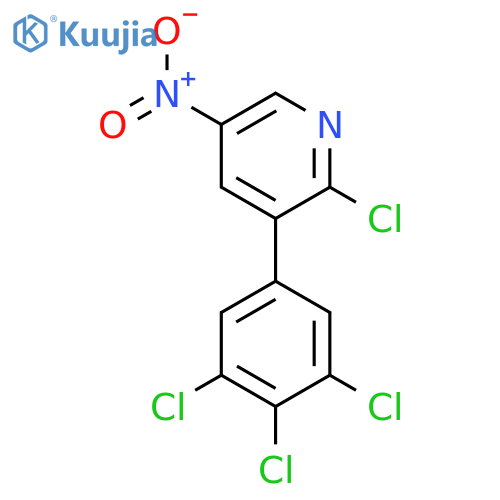 2-Chloro-5-nitro-3-(3,4,5-trichlorophenyl)pyridine structure