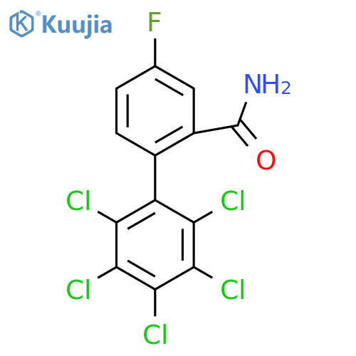 4-Fluoro-2',3',4',5',6'-pentachlorobiphenyl-2-carboxylic acid amide structure