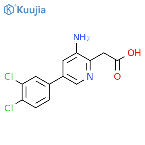 3-Amino-5-(3,4-dichlorophenyl)pyridine-2-acetic acid structure