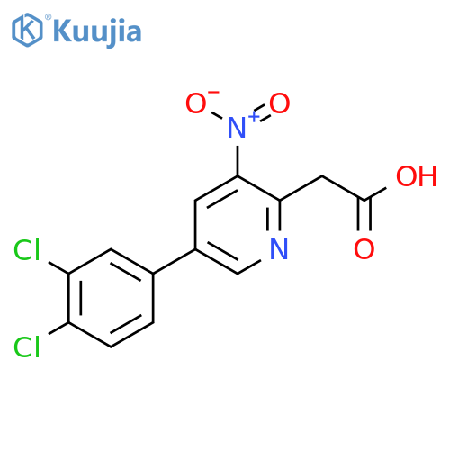 5-(3,4-Dichlorophenyl)-3-nitropyridine-2-acetic acid structure