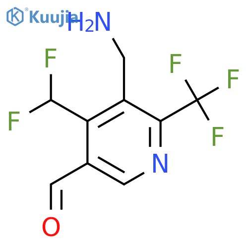 3-(Aminomethyl)-4-(difluoromethyl)-2-(trifluoromethyl)pyridine-5-carboxaldehyde structure