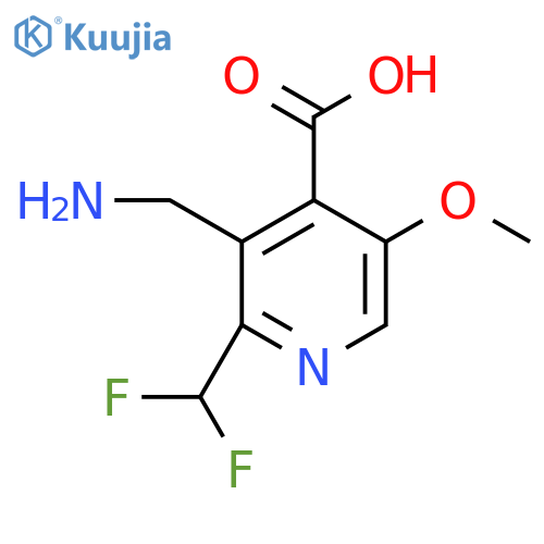3-(Aminomethyl)-2-(difluoromethyl)-5-methoxypyridine-4-carboxylic acid structure