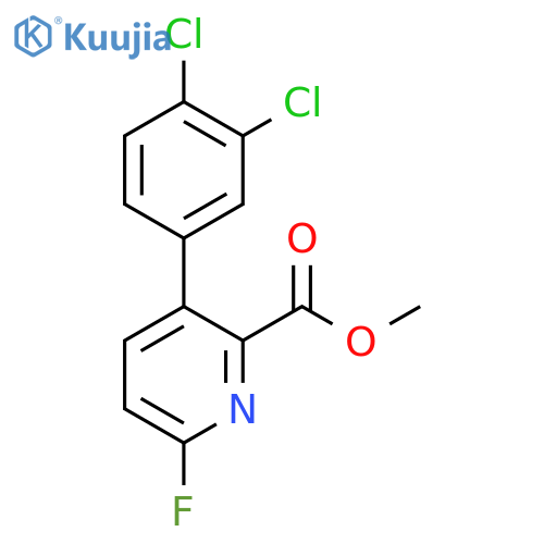 Methyl 3-(3,4-dichlorophenyl)-6-fluoropicolinate structure