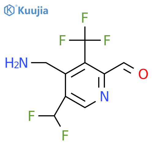 4-(Aminomethyl)-5-(difluoromethyl)-3-(trifluoromethyl)pyridine-2-carboxaldehyde structure