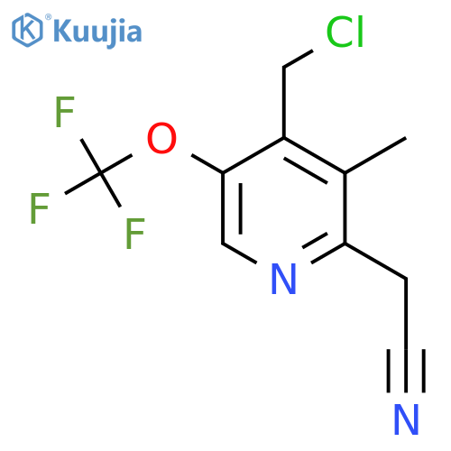 4-(Chloromethyl)-3-methyl-5-(trifluoromethoxy)pyridine-2-acetonitrile structure