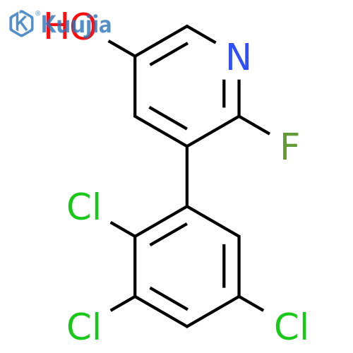 2-Fluoro-5-hydroxy-3-(2,3,5-trichlorophenyl)pyridine structure