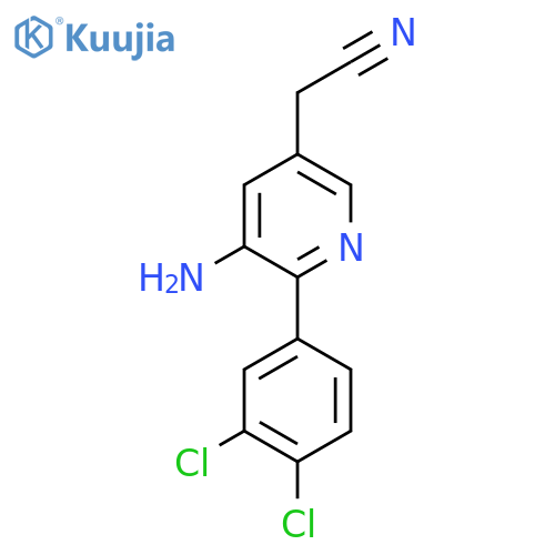 3-Amino-2-(3,4-dichlorophenyl)pyridine-5-acetonitrile structure