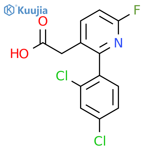 2-(2,4-Dichlorophenyl)-6-fluoropyridine-3-acetic acid structure