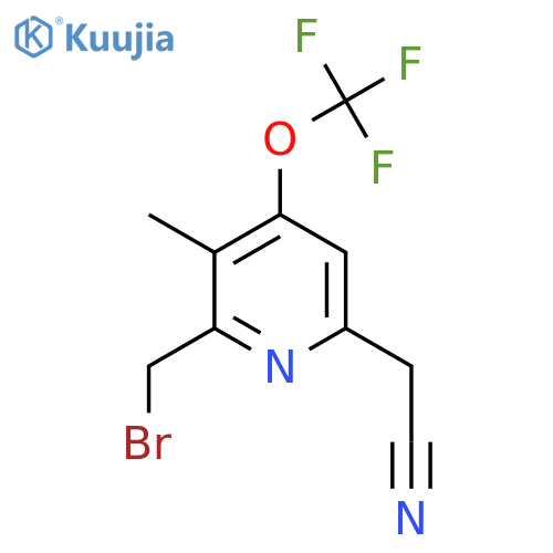 2-(Bromomethyl)-3-methyl-4-(trifluoromethoxy)pyridine-6-acetonitrile structure
